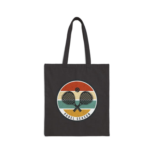 Padel Season Cotton Tote Bag — Vintage Paddle Racquet Design