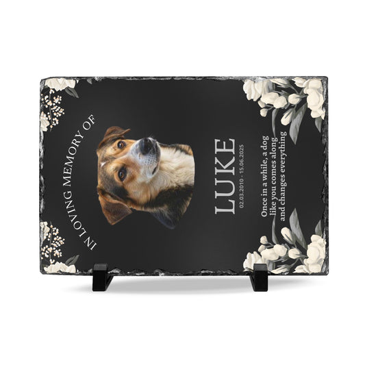 Slate Pet Memorial Plaque — Personalized 'In Loving Memory' Desk Stone