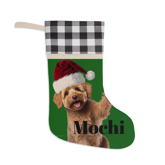 Personalized Dog Christmas Stocking - Custom Name Paw Print Holiday Decor
