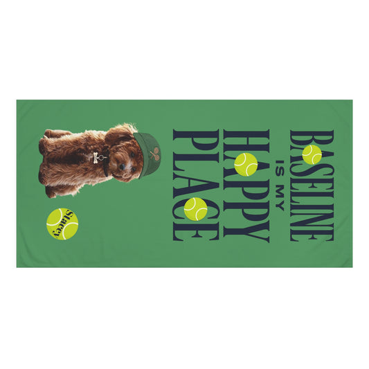 Baseline Is My Happy Place Personalized Tennis Padel Towel