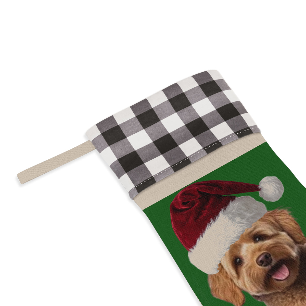 Personalized Dog Christmas Stocking - Custom Name Paw Print Holiday Decor