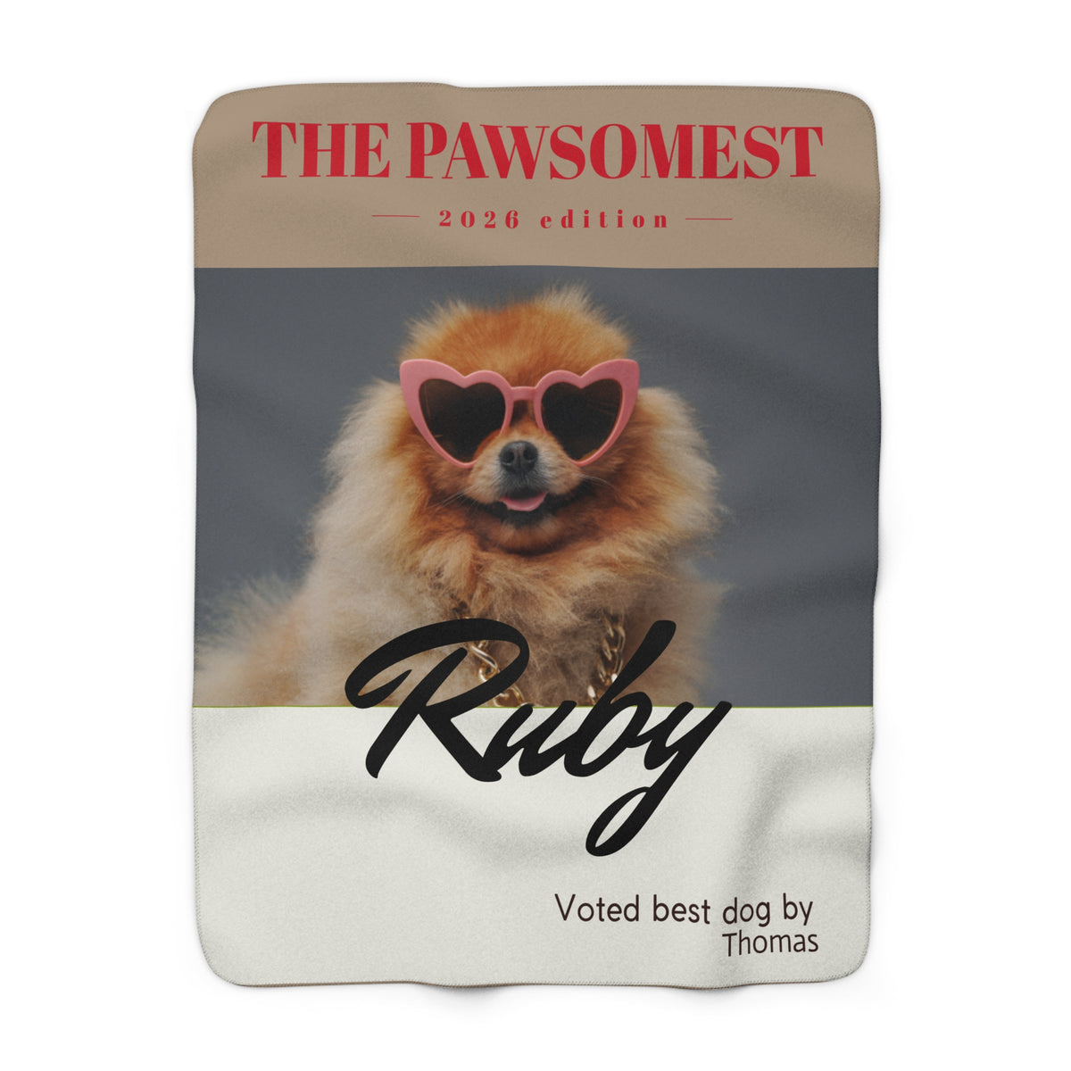 Personalized "The Pawsomest" Sherpa Blanket — Custom Pet Name & Photo Gift