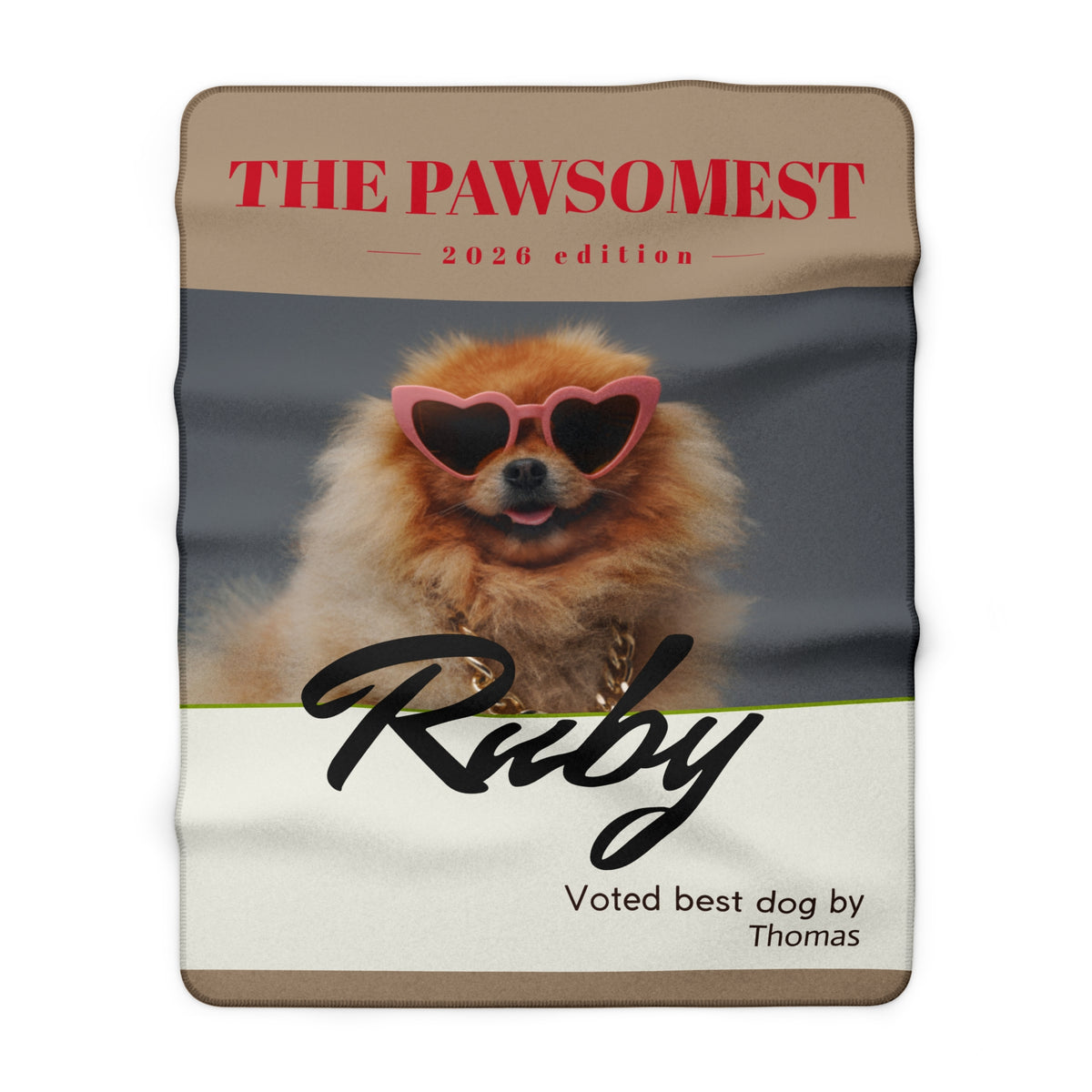 Personalized "The Pawsomest" Sherpa Blanket — Custom Pet Name & Photo Gift